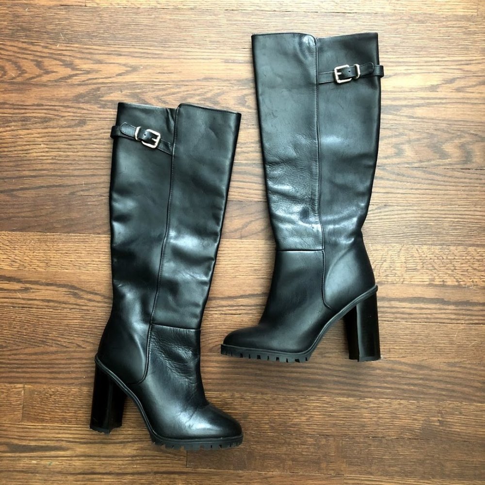 Zara Black Knee High Boots